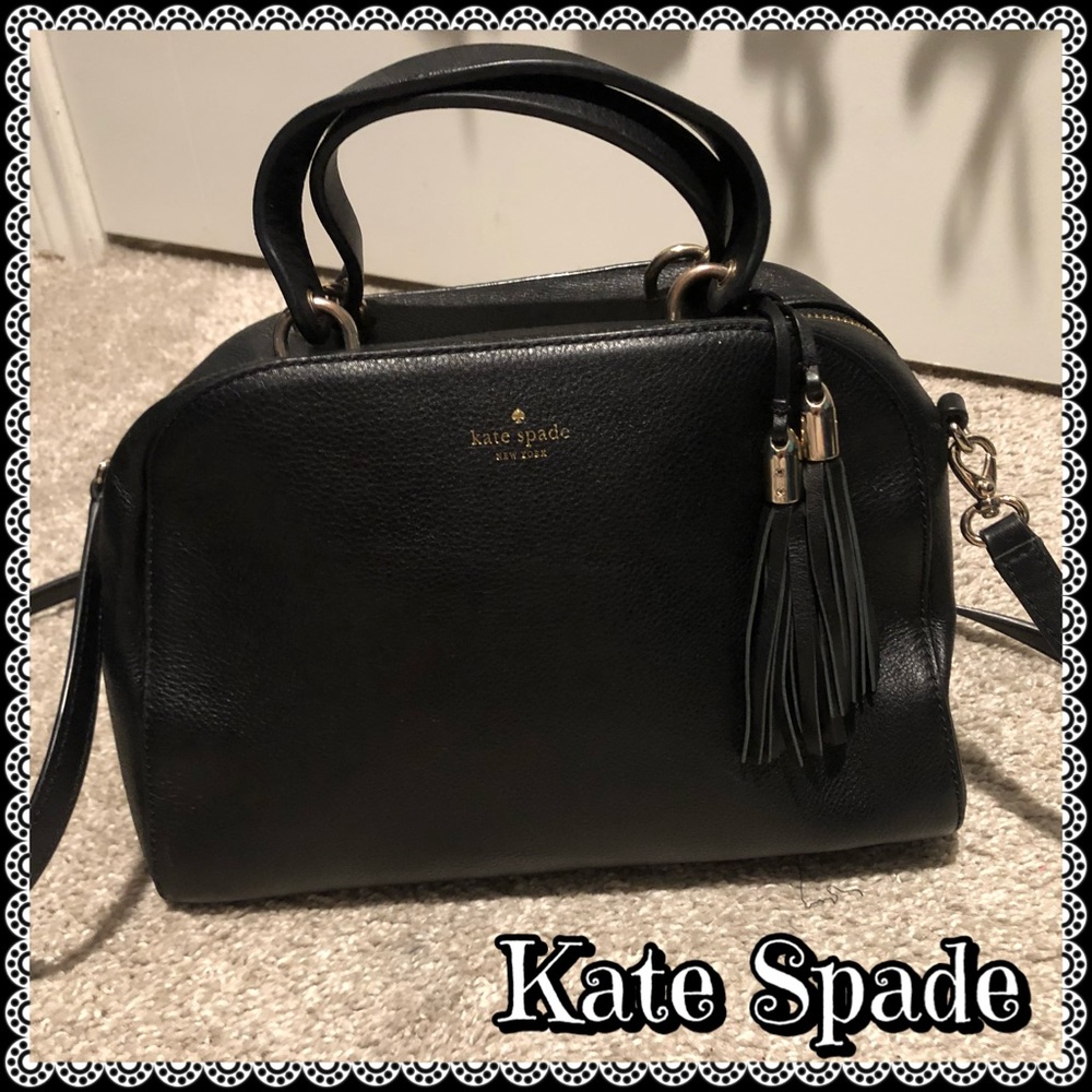 Kate Spade Black Leather Satchel Handbag